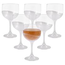 Kit 6 Taças 500ml Translúcidas Cores Para Servir Vinho Gin Tônica Drinks Caipirinha Suco Jogo Taças Sem BPA Para Festa Praia Piscina Churrasco