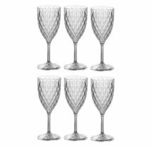 Kit 6 Taças Acrílico Para Vinho, Água, Suco 330 Ml Glamour