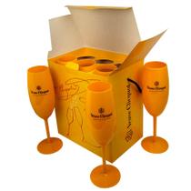 Kit 6 Taças Champanhe Espumante Veuve Laranja 270ml Caixa Presente Kit 6 Taças Champanhe Espumante Veuve Laranja 270ml Caixa Presente