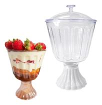 Kit 6 Taças Confeiteiro Acrilico Com Tampa 1.250l Gourmet