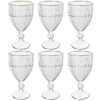Kit 6 Taças Cristal 330ml Fio de Ouro Imperial Lyor Avulsa S