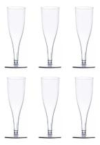 Kit 6 Taças De Acrílico 150ml Descartável Champagne Lisas