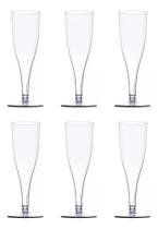 Kit 6 Taças De Acrílico 150ml Descartável Champagne Lisas Kit 6 Taças De Acrílico 150ml Descartável Champagne Lisas