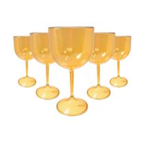 Kit 6 Taças de Gin Acrílico Cristal Colorido 450ml p/ Festas Eventos Aniversários Confraternização