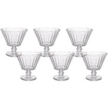 Kit 6 Taças de Sobremesa Vidro Flor Lótus Premium 150ml