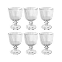 Kit 6 Taças de Vidro Lines Transparente para Água Wolff 380ML