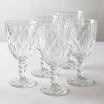 Kit 6 Taças de Vidro Para Água Vinho Suco Diamond 315ml C998