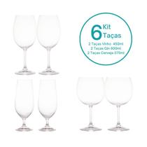 Kit 6 Taças de Vinho Gin Cerveja Cristal Ecológico Lyor