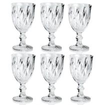 Kit 6 Tacas Diamante 320ml Vidro Cristal Sodo Calcico Multiuso Agua Suco Vinho Drinks Cha Gelado Design Moderno 16,5cm Kit 6 Tacas Diamante 320ml Vidro Cristal Sodo Calcico Multiuso Agua Suco Vinho Drinks Cha Gelado Design Moderno 16,5cm