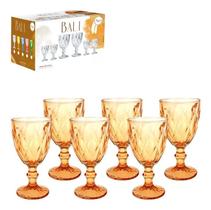 Kit 6 Taças Diamante Vidro 340ml Copo Diamond Premium Luxo