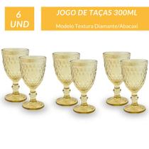 Kit 6 Taças Dourada De Vidro 300ml Jogo