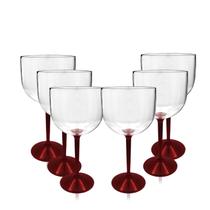 Kit 6 Taças Gin Haste Vermelho Acrílico Copo Gin 550ml Kit 6 Taças Gin Haste Vermelho Acrílico Copo Gin 550ml