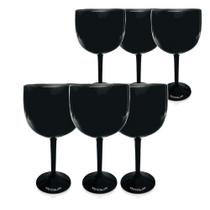Kit 6 Taças Gin Pretas Acrílico Poliestireno Kit 6 Taças Gin Pretas Acrílico Poliestireno