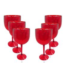 Kit 6 Taças Gin Vermelho Acrílico Copo Gin Kit 6 Taças Gin Vermelho Acrílico Copo Gin
