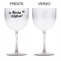 Kit 6 Taças Gin Vodka Drink 580ml Acrílica FELIZ NATAL - Aloha Kit 6 Taças Gin Vodka Drink 580ml Acrílica FELIZ NATAL - Aloha