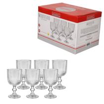 Kit 6 Taças Graffiato Vidro Para Água Vinho 370ml Hauskraft