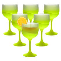 Kit 6 Taças Neon Degradê 500ml Jogo Para Servir Gin Drinks Caipirinha Cerveja Vinho Suco Cores Brilha No Escuro Para Festa Churrasco Praia