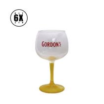 Kit 6 Taças para Gin Gordon's 600ml Original Amarelo Rosa