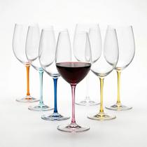 Kit 6 Taças Riedel Fatto a Mano Cabernet Merlot Hastes Coloridas 709ml Kit 6 Taças Riedel Fatto a Mano Cabernet Merlot Hastes Coloridas 709ml