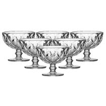 Kit 6 Taças Sobremesa 335mL Diamante Transparente Elegante