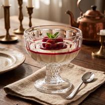 Kit 6 Taças Sobremesa 375ml Cristal Elegante Mesa Posta Transparente
