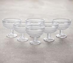Kit 6 Taças Sobremesa 375ml Cristal Elegante Mesa Posta Transparente
