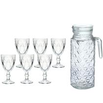 Kit 6 Taças Vitral Verre 320ml e Jarra de Vidro Com Tampa 1L Kit 6 Taças Vitral Verre 320ml e Jarra de Vidro Com Tampa 1L