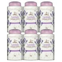 Kit 6 Talco Perfumado Alma De Flores Lavanda 100G - Memphis Kit 6 Talco Perfumado Alma De Flores Lavanda 100G - Memphis