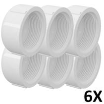 Kit 6 Tampão Cap Pvc Roscável 1.1/2 Branco (50Mm) Tigre