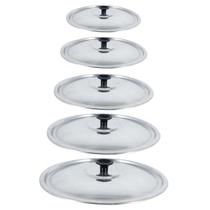 Kit 6 Tampas Avulsas de Alumínio Leve Polido 20 22 2x24 28 e 34cm