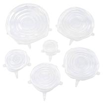 Kit 6 Tampas de Silicone Ajustáveis Reutilizáveis, Vedação Hermética, Uso em Freezer e Microondas Kit 6 Tampas de Silicone Ajustáveis Reutilizáveis, Vedação Hermética, Uso em Freezer e Microondas