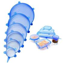 Kit 6 Tampas De Silicone Para Panelas Potes Forma Universal