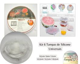 Kit 6 Tampas de Silicone Universais Flexível e Lavável para Panelas Potes Copos Frutas - Importadora Farrapos