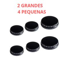 Kit 6 tampas espalhadores para Boca de Fogão Esmaltec Caribe, Bali, 4 pequenas /2 Grandes