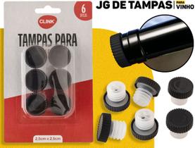 Kit 6 Tampas Plásticas P/ Garrafas De Vinho Espumante E Champanhe Vedação Hermética Original Click
