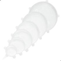 Kit 6 Tampas Silicone Universal Pote Panela Forma Reutilizável Elástico Kit 6 Tampas Silicone Universal Pote Panela Forma Reutilizável Elástico