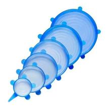 Kit 6 Tampas Silicone Universal Pote Panela Pote Forma Reutilizável Elástico - QG DOS PRODUTOS