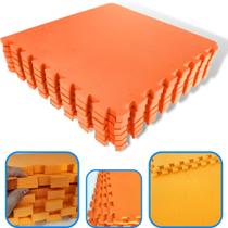 Kit 6 Tapete Infantil EVA Estilo Piso Tatame 50x50cm 20mm (1,5m²) Grosso Emborrachado Crianças Bebes Academia Exercícios Encaixe + Bordas Acabamento