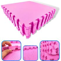 Kit 6 Tapete Infantil EVA Estilo Piso Tatame 50x50cm 20mm (1,5m²) Grosso Emborrachado Crianças Bebes Academia Exercícios Encaixe + Bordas Acabamento