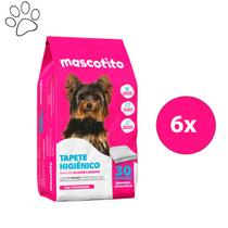 Kit 6 Tapetes Higiênicos Cães Mascotito C/30 Unidades