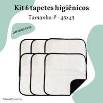 Kit 6 Tapetes Higiênicos Laváveis - Impermeável - 45x45 200 Lavagens - Sanitário Ecológico para Cães