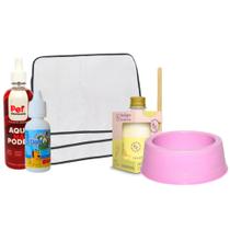 Kit 6 Tapetes Higiênicos Pet + Comedouro Pet + Difusor 250ml C + Xixi Sim 20ml + Aqui Não Pode 500ml