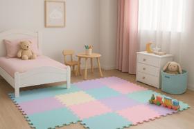 Kit 6 Tatames Tapete EVA 10mm 50x50x1cm Candy Color Premium