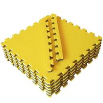 Kit 6 Tatames Tapetes EVA 50x50x2cm 20mm Dupla Face Amarelo com Preto Kit 6 Tatames Tapetes EVA 50x50x2cm 20mm Dupla Face Amarelo com Preto