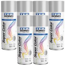 Kit 6 Tekspray Tinta Super Color Alta Temperatura Alumínio 350ml