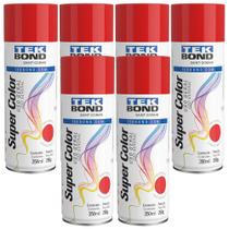 Kit 6 Tekspray Tinta Super Color Uso Geral Vermelho 350ml
