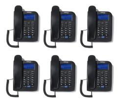 Kit 6 Telefones com Fio TC 60 ID com Identificação de Chamadas e VivaVoz - INTELBRAS