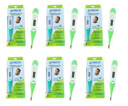 Kit 6 Termometros G-tech Axilar Flexível Digital Verde Kit 6 Termometros G-tech Axilar Flexível Digital Verde
