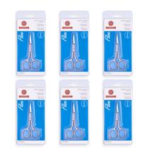Kit 6 Tesouras de Unha Mundial Aço Inox Flex Reta Kit 6 Tesouras de Unha Mundial Aço Inox Flex Reta