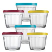 KIT 6 Tigela Americana Congelar Papinha C/ tampa 150ml Vidro KIT 6 Tigela Americana Congelar Papinha C/ tampa 150ml Vidro